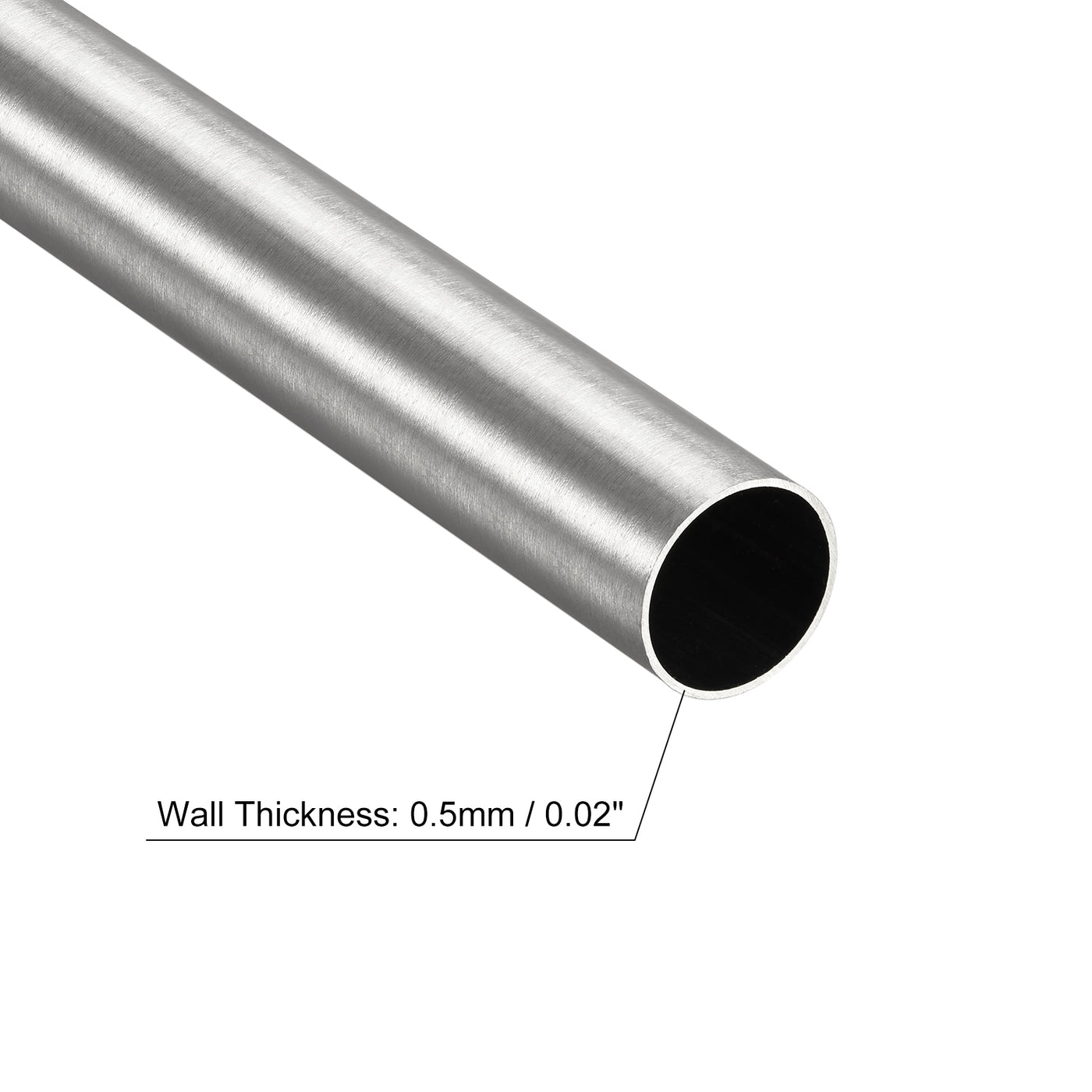 Uxcell Uxcell 304 Stainless Steel Round Tube 14mm OD 0.5mm Wall Thickness 250mm Length 3 Pcs