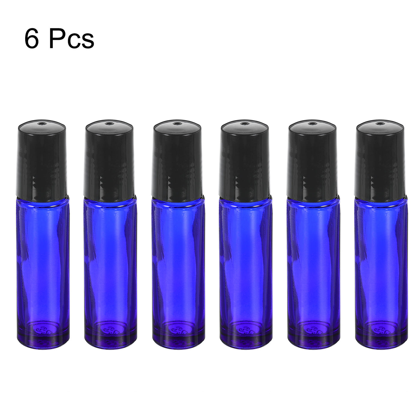 Harfington 10mL Roller Bottles, 6 Pack Glass Essential Oil Roller Balls with Plastic Cover Cap Refillable Containers, Blue