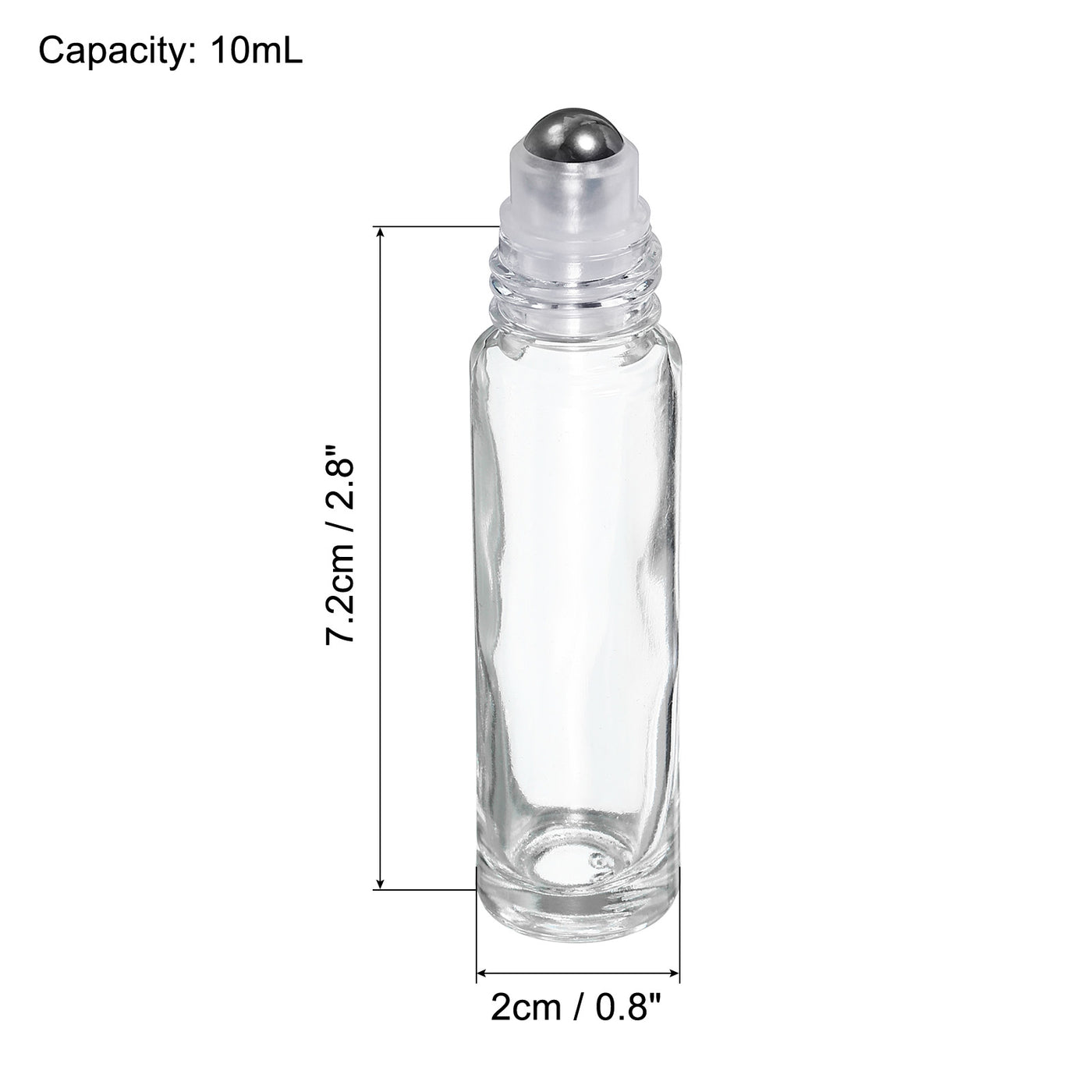 Harfington 10mL Roller Bottles, 6 Pack Glass Essential Oil Roller Balls with Plastic Cover Cap Refillable Containers, Clear