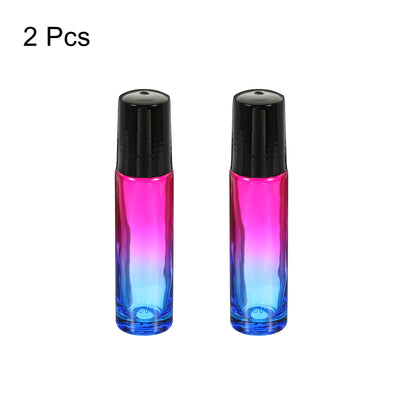 Harfington 10mL Roller Bottles, 2 Pack Glass Essential Oil Roller Balls with Plastic Cover Cap Refillable Containers, Rose Blue