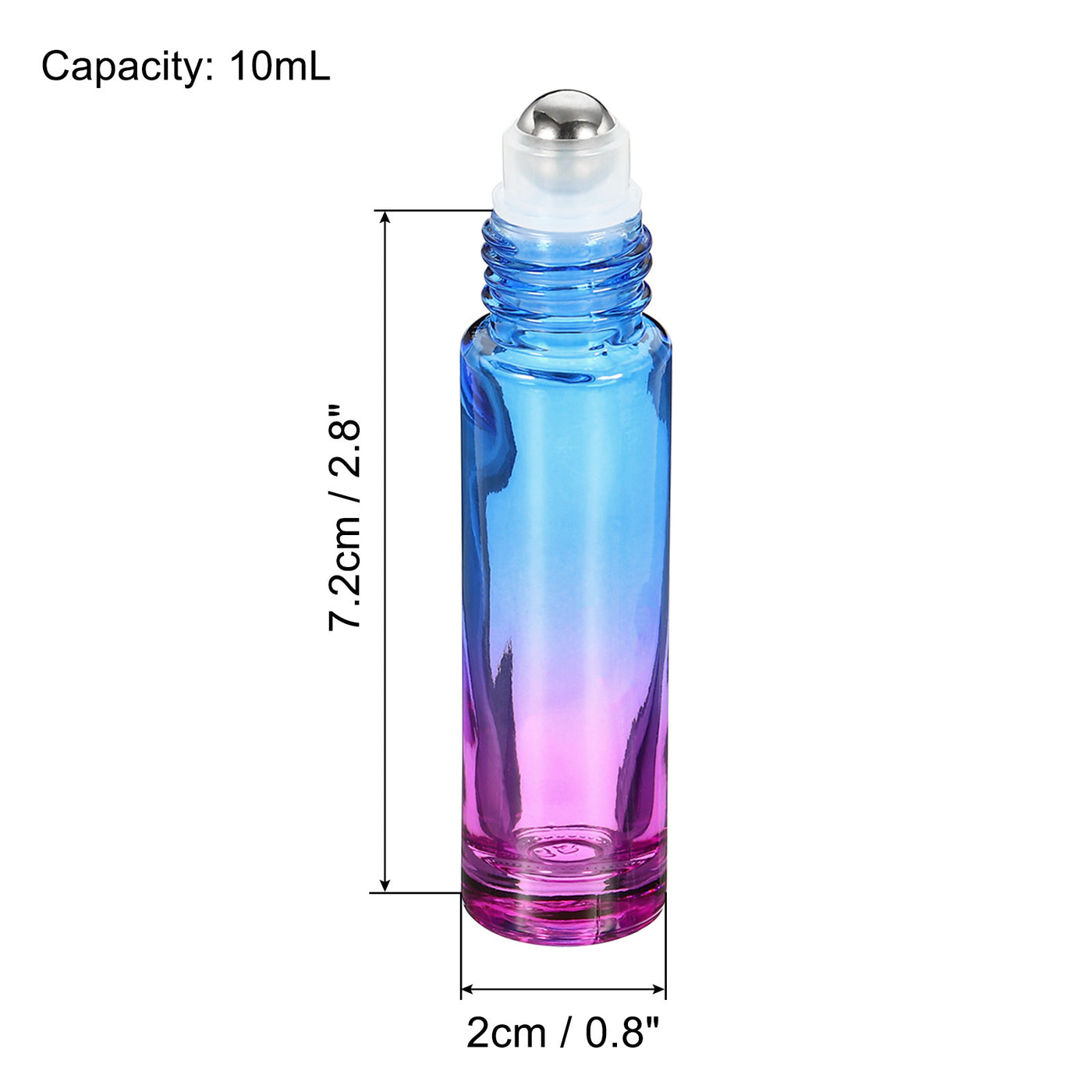 Harfington 10mL Roller Bottles, 2 Pack Glass Essential Oil Roller Balls with Plastic Cover Cap Refillable Containers, Blue Purple