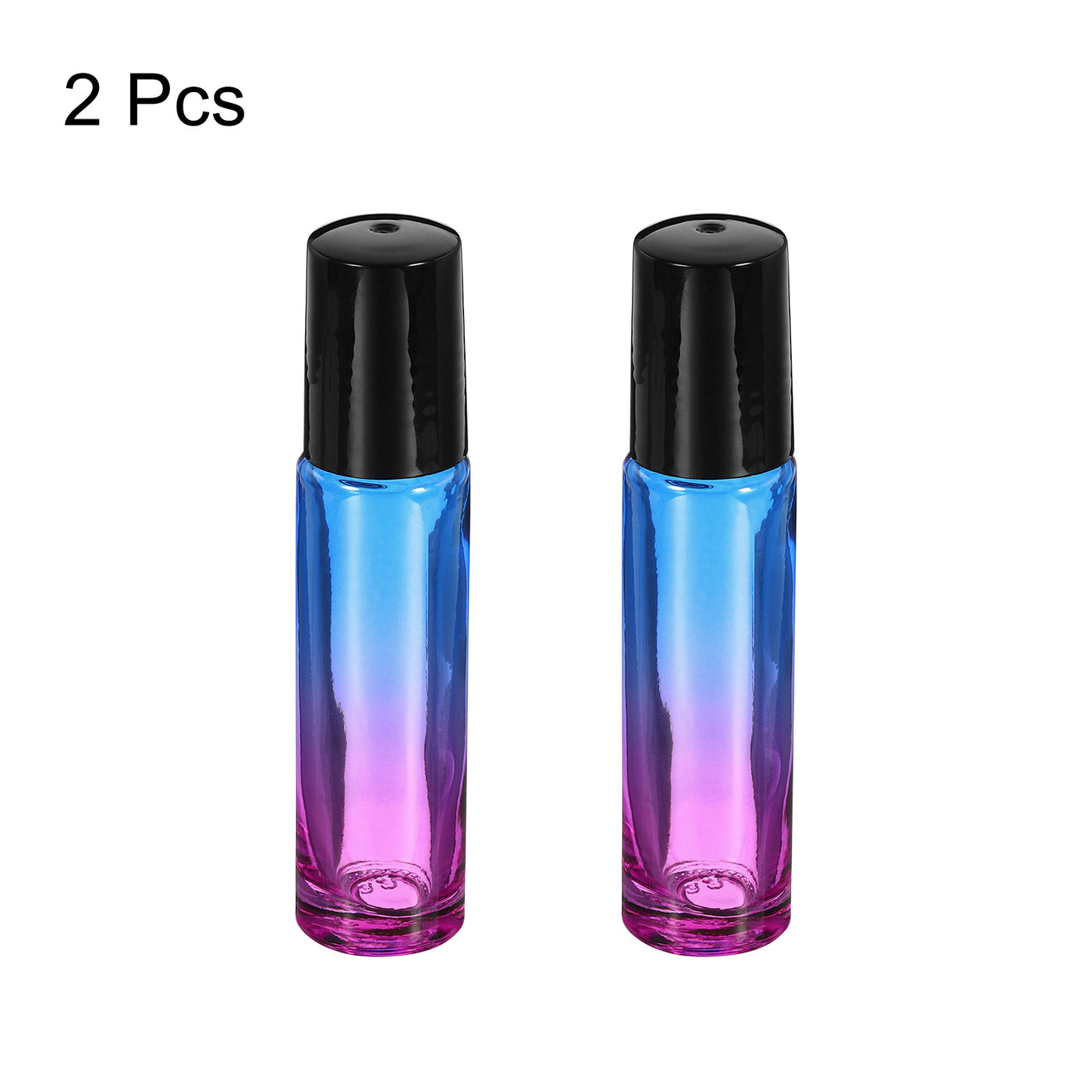 Harfington 10mL Roller Bottles, 2 Pack Glass Essential Oil Roller Balls with Plastic Cover Cap Refillable Containers, Blue Purple