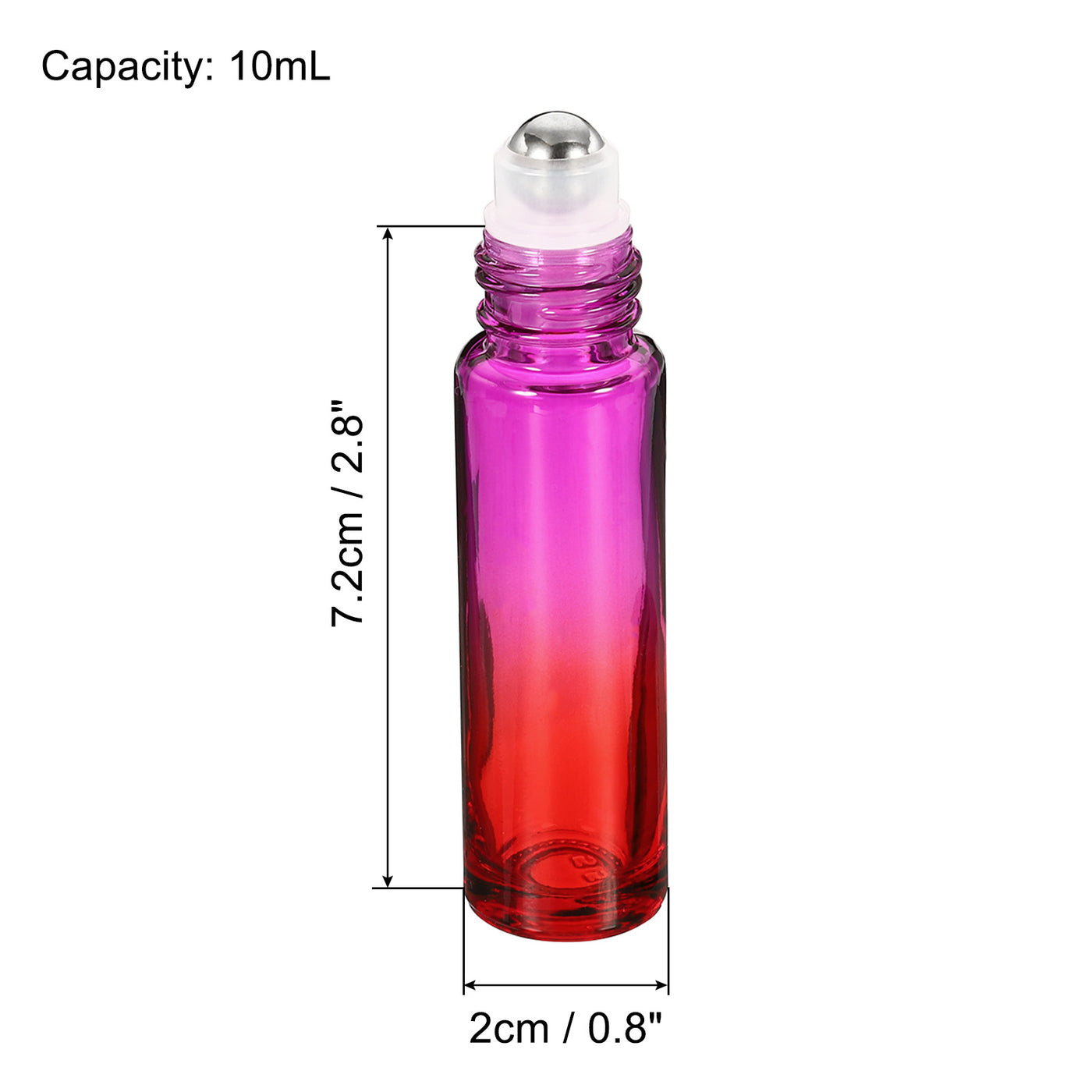 Harfington 10mL Roller Bottles, 2 Pack Glass Essential Oil Roller Balls with Plastic Cover Cap Refillable Containers, Purple Red