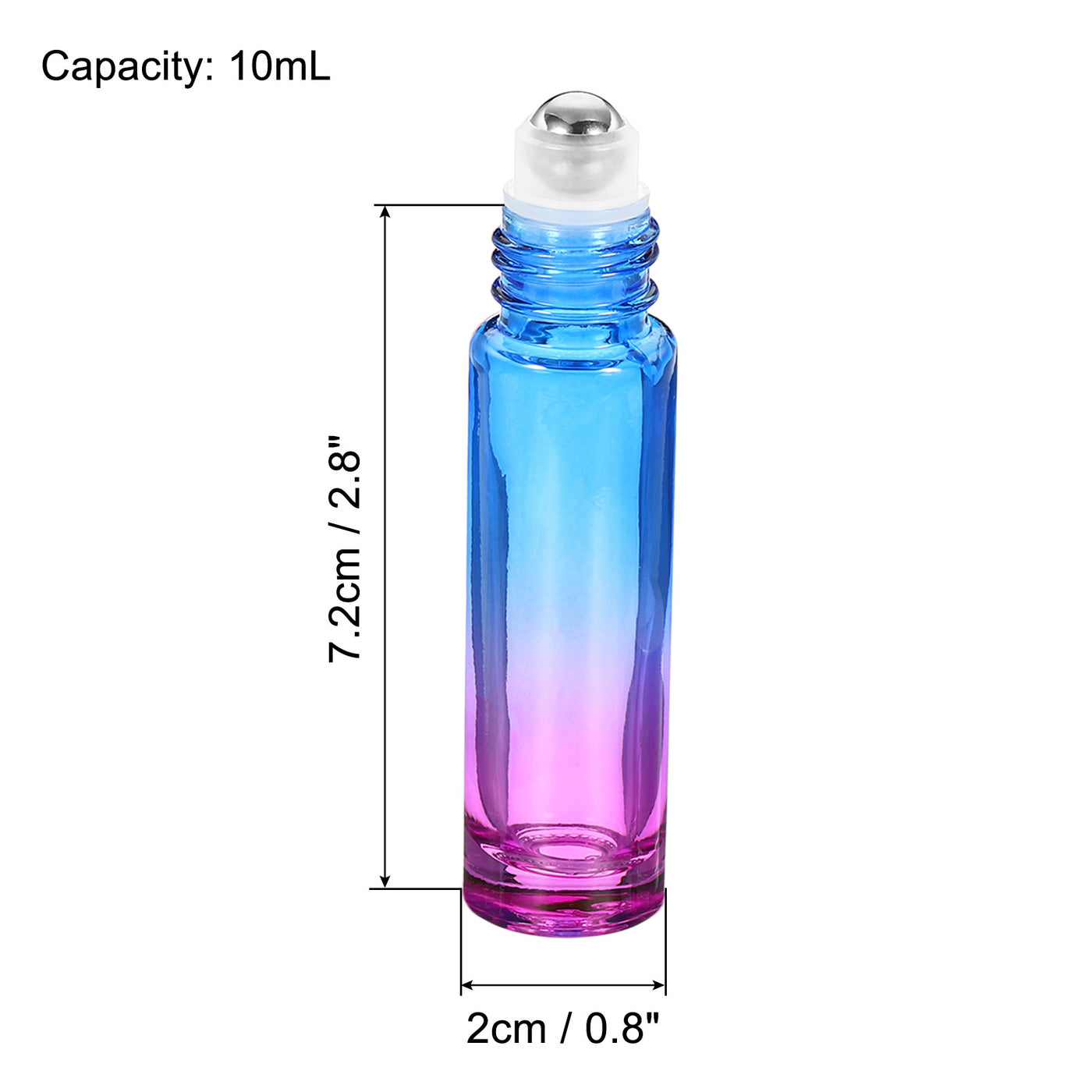 Harfington 10mL Roller Bottles, 2 Pack Glass Essential Oil Roller Balls with Golden Cover Cap Refillable Containers, Blue Purple