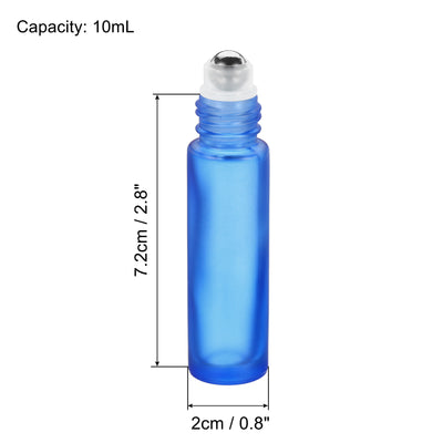 Harfington 10mL Roller Bottles, 2 Pack Glass Essential Oil Roller Balls with Cover Cap Refillable Containers, Matte Dark Blue