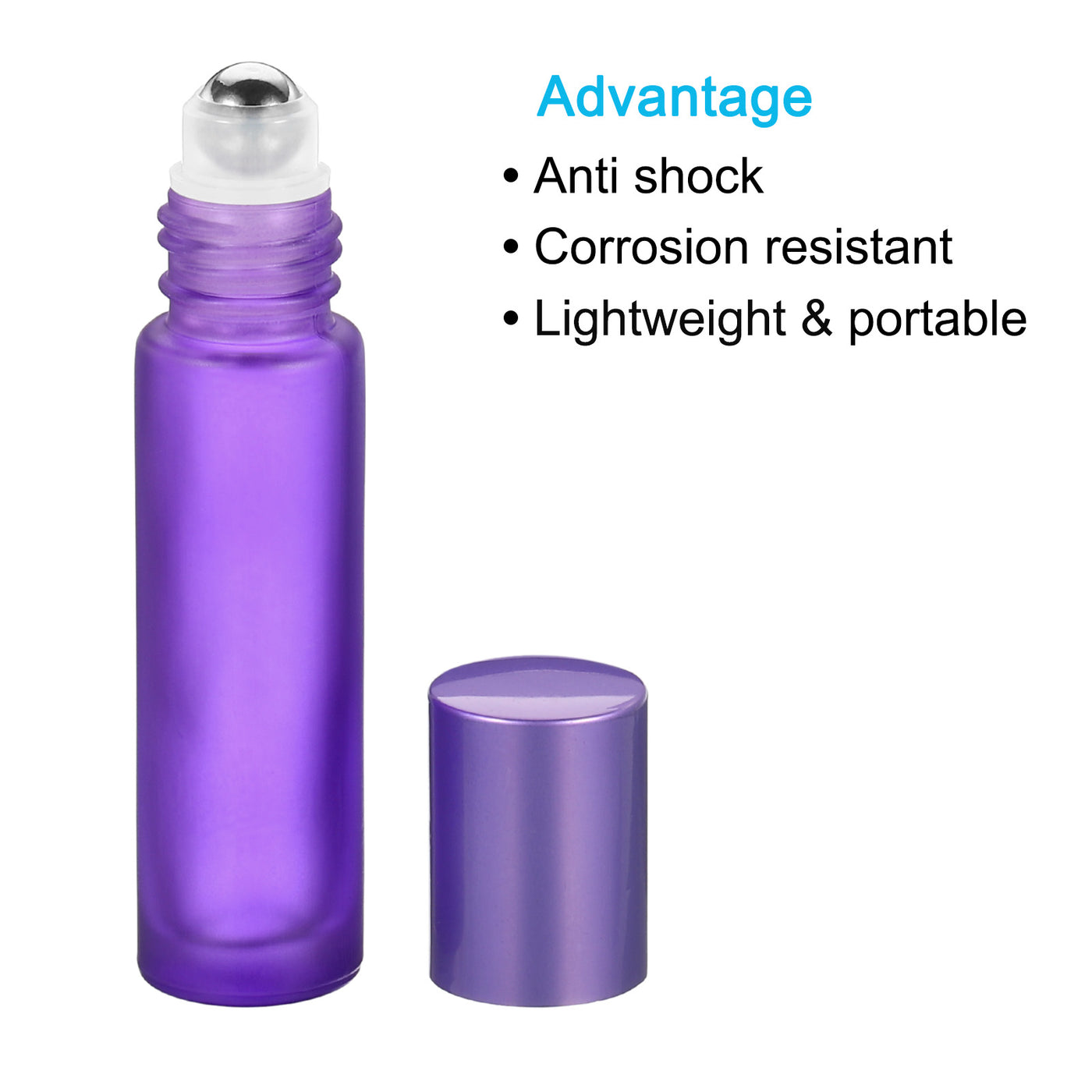 Harfington 10mL Roller Bottles, 2 Pack Glass Essential Oil Roller Balls with Cover Cap Refillable Containers, Matte Purple