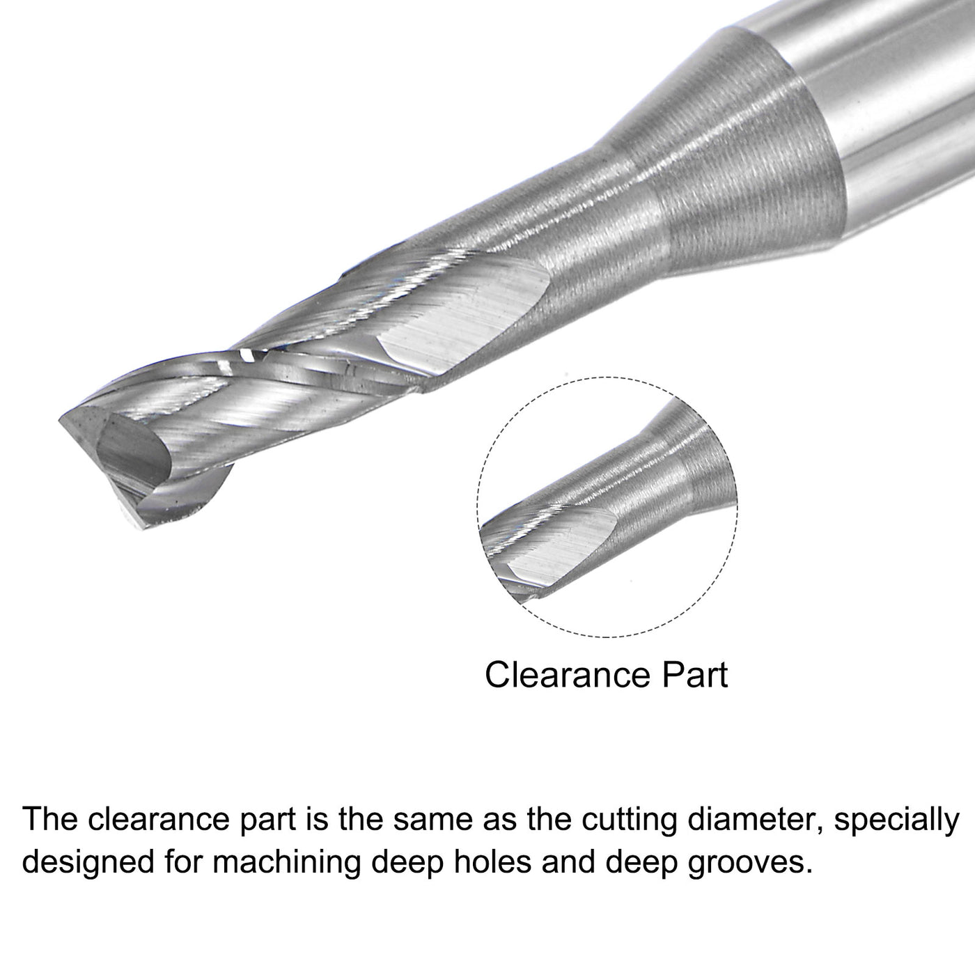 HARFINGTON 1/4" Spiral Router Bit - Up Cut 2-Flute Carbide End Mill For CNC & Woodworking