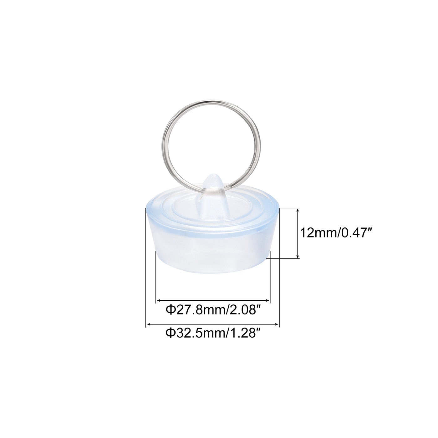 Uxcell Uxcell Rubber Sink Plug, Clear Drain Stopper Fit 2" to 2-1/16" Drain with Hanging Ring for Bathtub Kitchen and Bathroom
