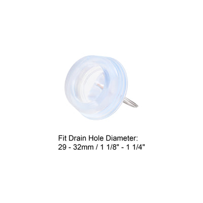 Harfington Uxcell Rubber Sink Plug, Clear Drain Stopper Fit 2" to 2-1/16" Drain with Hanging Ring for Bathtub Kitchen and Bathroom