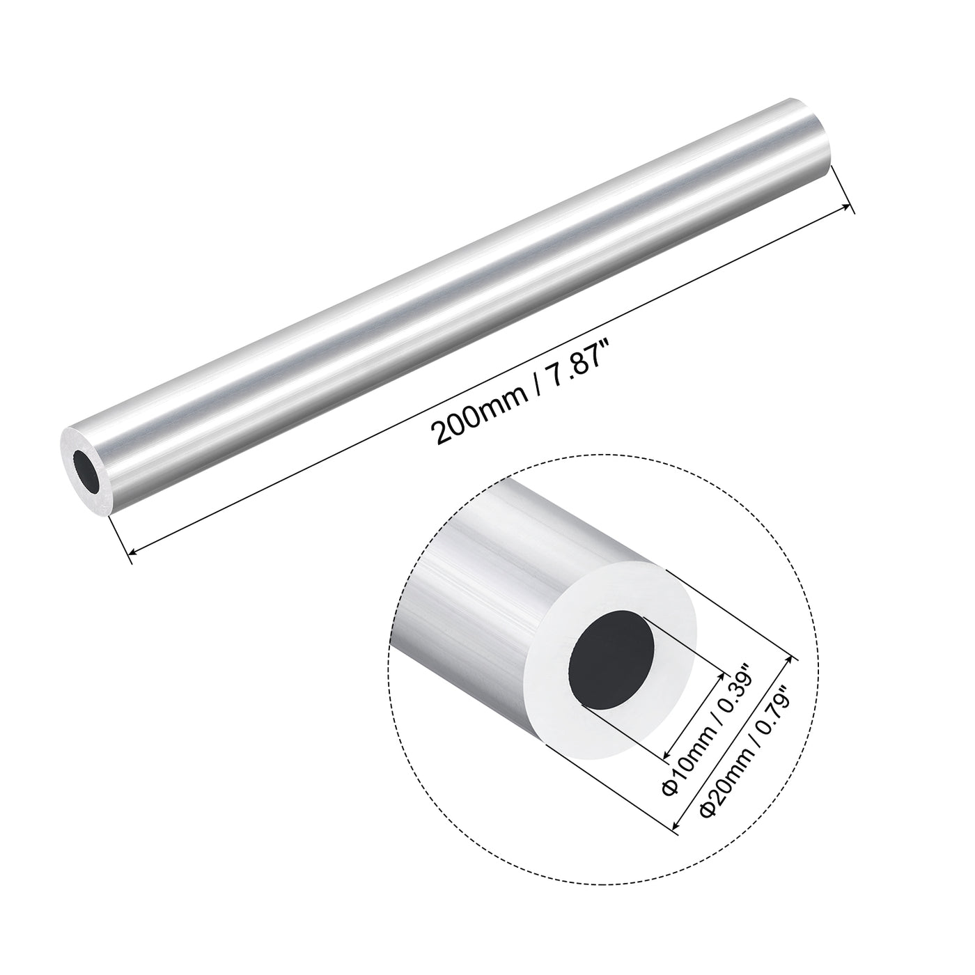 Harfington 6063 Aluminum Metal Tubing Seamless Straight Pipe Tube