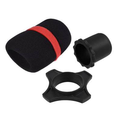 Harfington Microphone Cover, Anti Fall Rubber Ring and Mic Bottom Rod Holder Sleeve Black for KTV Mic Device, 5 Set