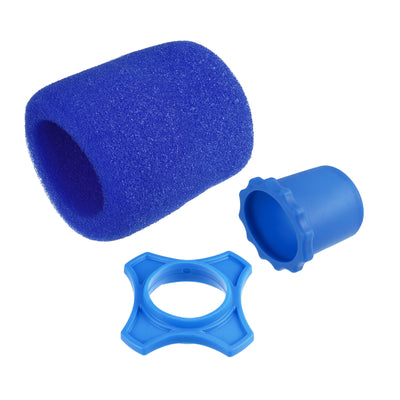 Harfington Microphone Cover, Anti Fall Rubber Ring and Mic Bottom Rod Holder Sleeve Blue for KTV Mic Device, 3 Set