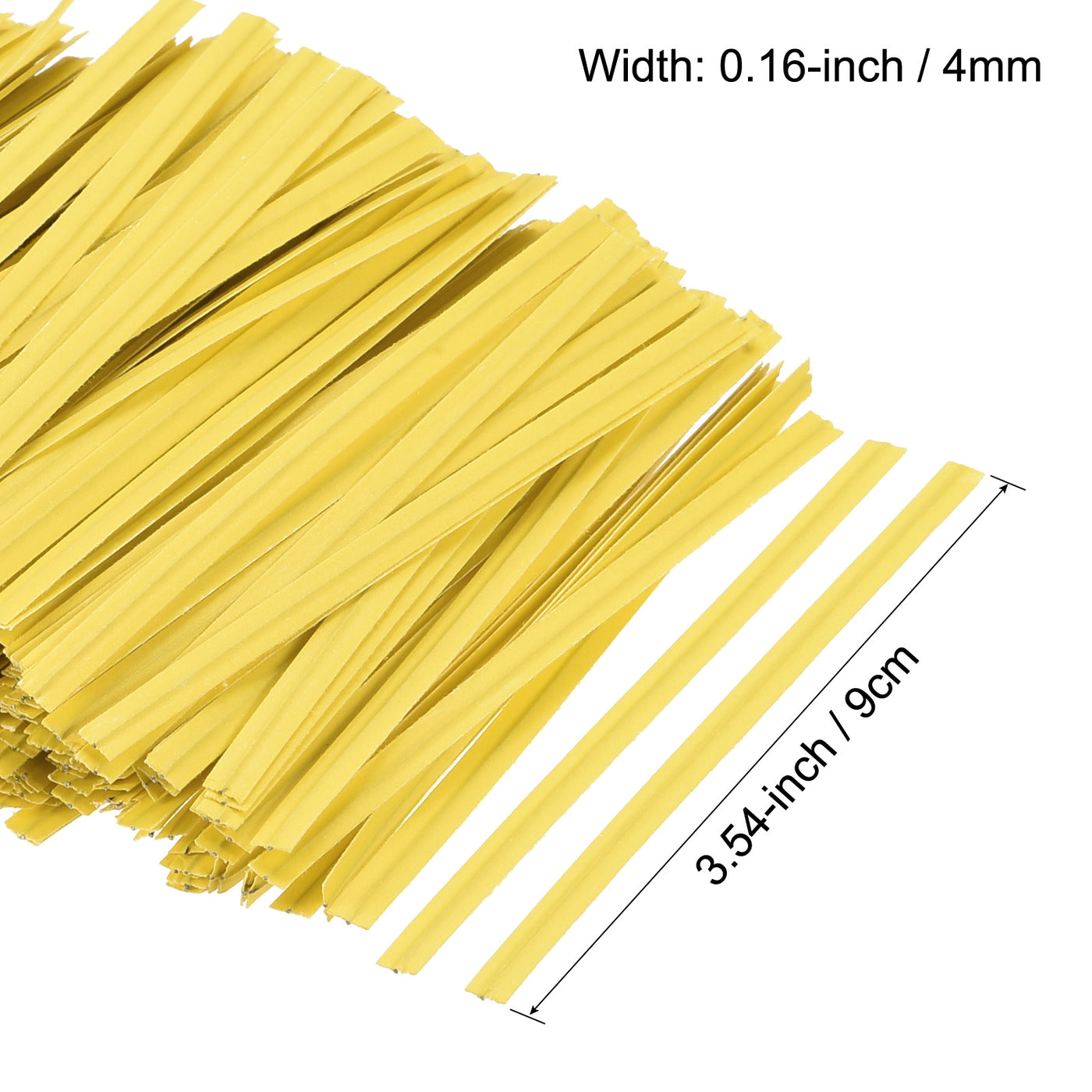 Harfington Twist Ties 3.54" Paper Closure Tie for Bread, Candy Yellow 500pcs