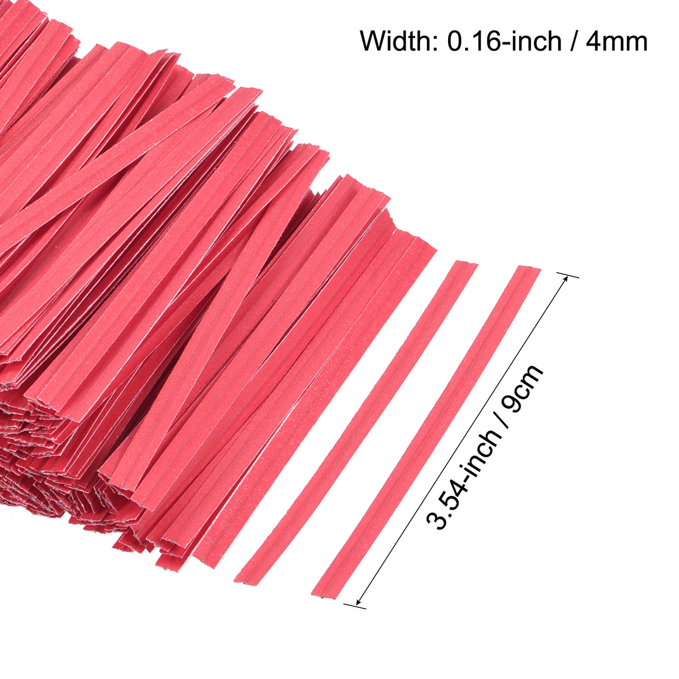 Harfington Twist Ties 3.54" Paper Closure Tie for Bread, Candy Red 1000pcs