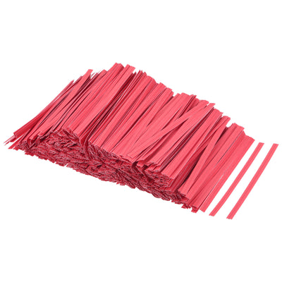 Harfington Twist Ties 3.54" Paper Closure Tie for Bread, Candy Red 1000pcs