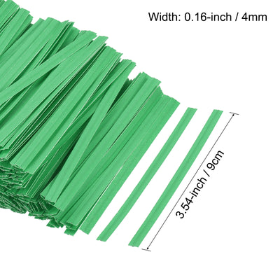 Harfington Twist Ties 3.54" Paper Closure Tie for Bread, Candy Green 1000pcs