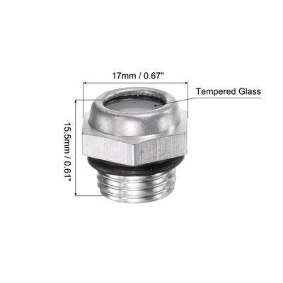 Harfington Uxcell Air Compressor Oil Level Gauge Sight Glass G1/4" Male Thread Aluminum