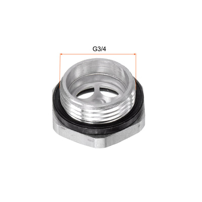Harfington Uxcell Air Compressor Oil Level Gauge Sight Glass G1-1/2 Male Thread Aluminum