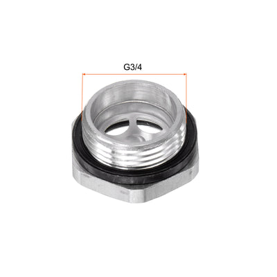 Harfington Uxcell Air Compressor Oil Level Gauge Sight Glass G3/4 Male Thread Aluminum 5Pcs