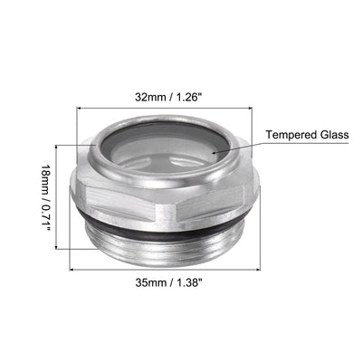 Harfington Uxcell Air Compressor Oil Level Gauge Sight Glass M60x2mm Male Thread Aluminum