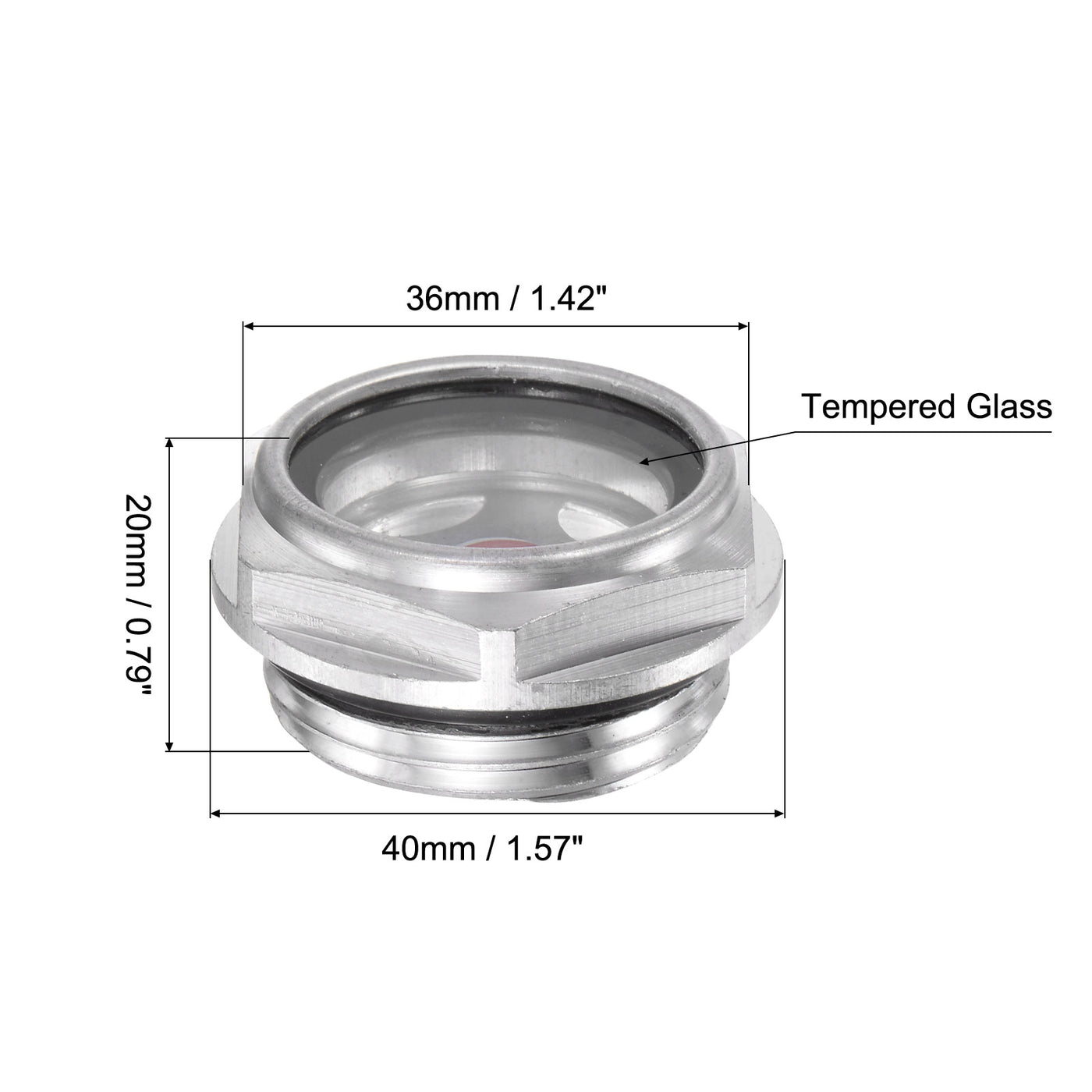 uxcell Uxcell Air Compressor Oil Level Gauge Sight Glass G1 Male Thread Aluminum