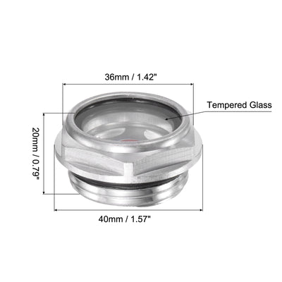 Harfington Uxcell Air Compressor Oil Level Gauge Sight Glass G1 Male Thread Aluminum