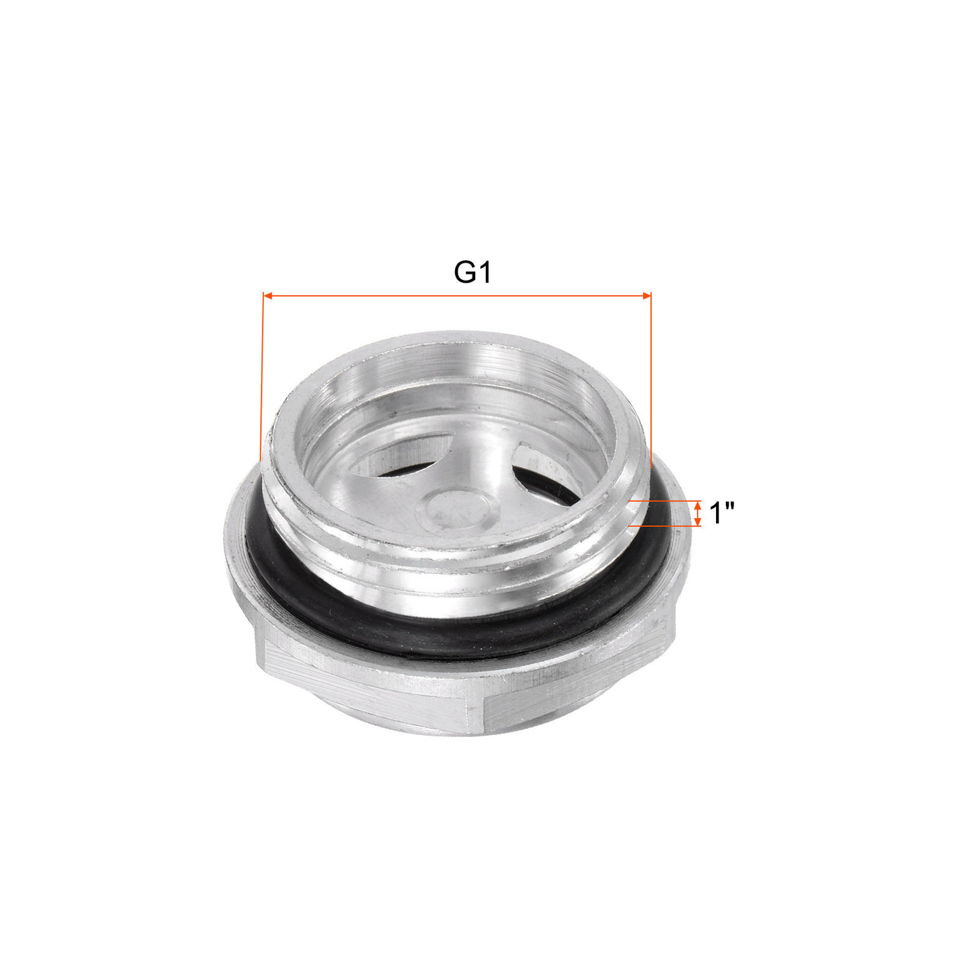 uxcell Uxcell Air Compressor Oil Level Gauge Sight Glass G1 Male Thread Aluminum 2Pcs
