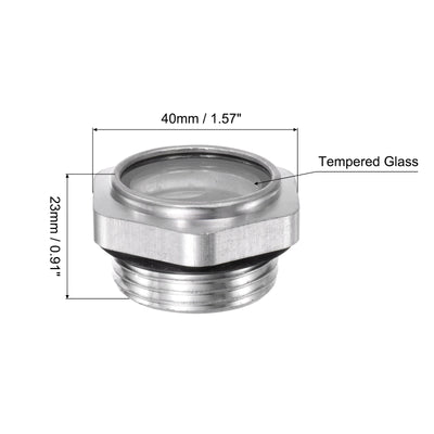 Harfington Uxcell Air Compressor Oil Level Gauge Sight Glass G1 Male Thread 23mm Height