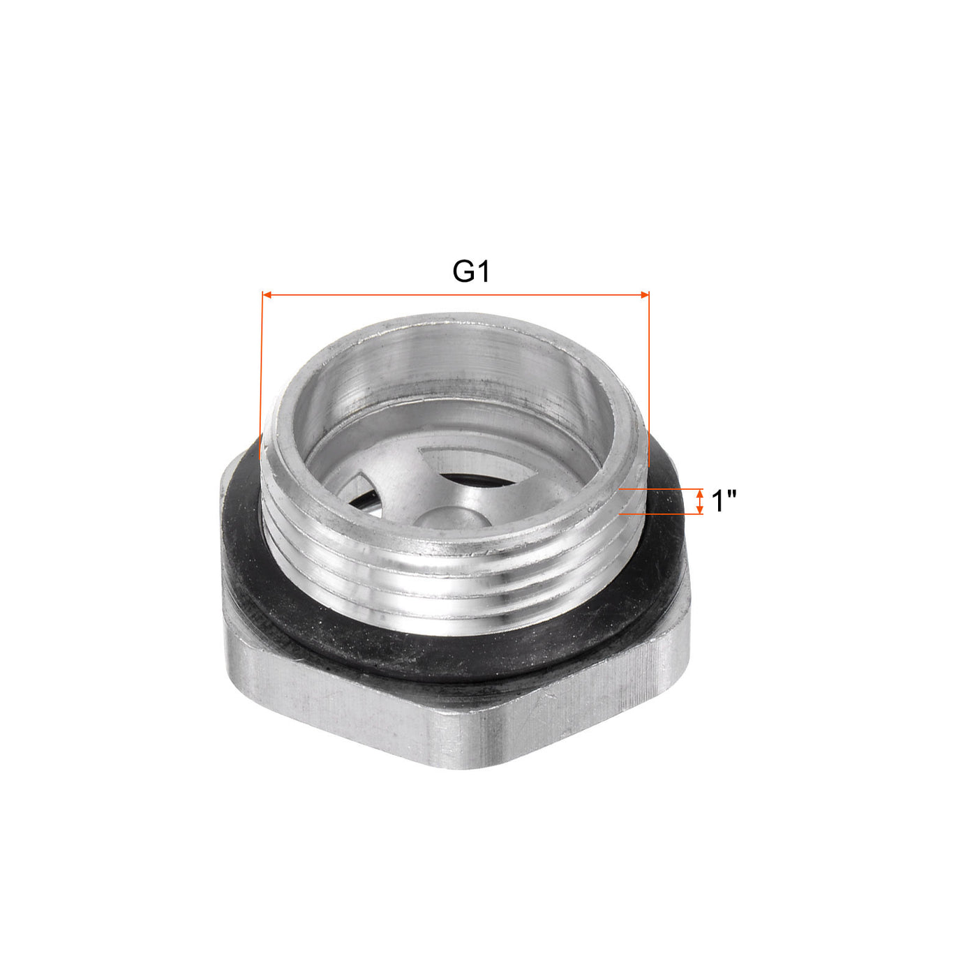uxcell Uxcell Air Compressor Oil Level Gauge Sight Glass G1 Male Thread Aluminum 5Pcs