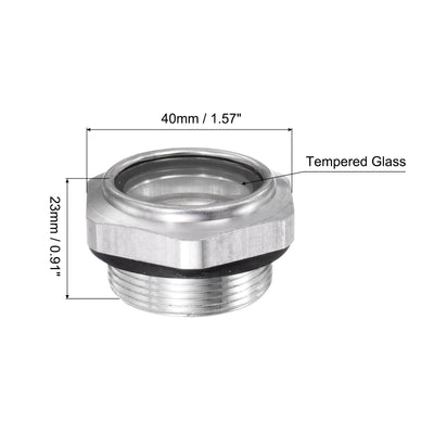 Harfington Uxcell Air Compressor Oil Level Gauge Sight Glass M33x1.5mm Male Thread 23mm Height