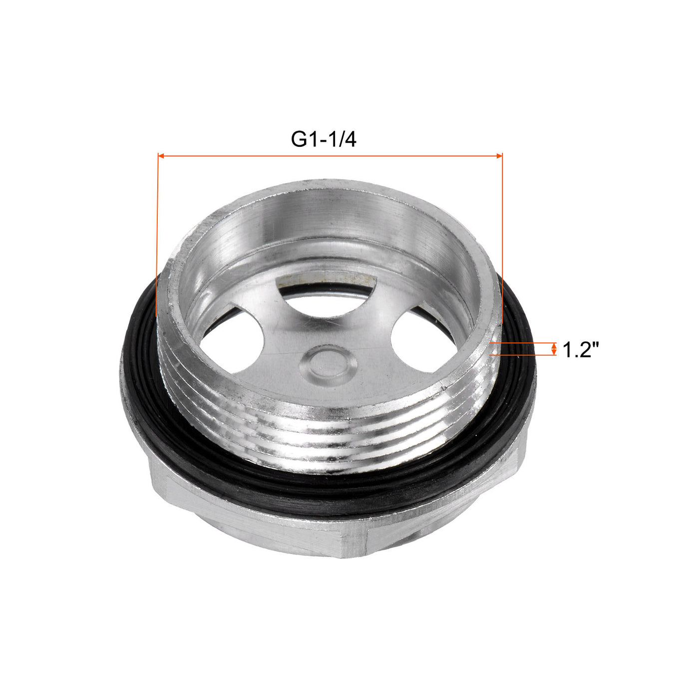 Uxcell Uxcell Air Compressor Oil Level Gauge Sight Glass G1-1/2 Male Thread Aluminum 2Pcs
