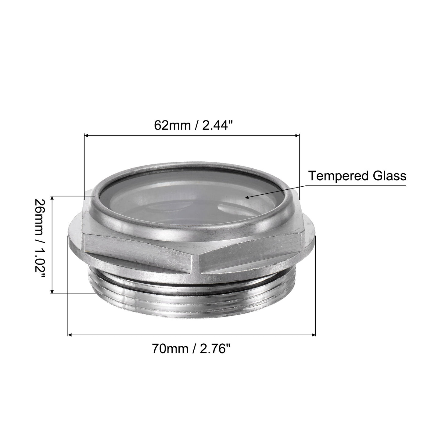 uxcell Uxcell Air Compressor Oil Level Gauge Sight Glass G2x2 Male Thread Aluminum