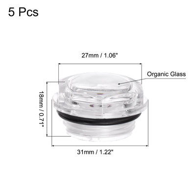 Harfington Uxcell Air Compressor Oil Level Gauge Sight Glass M27x1.5mm Male  Glass 5Pcs