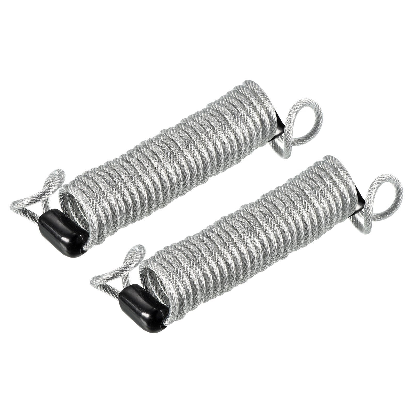 Security Steel Cable 2.5mmx1.5m Coated Spring Rope W Loop Transparent ...