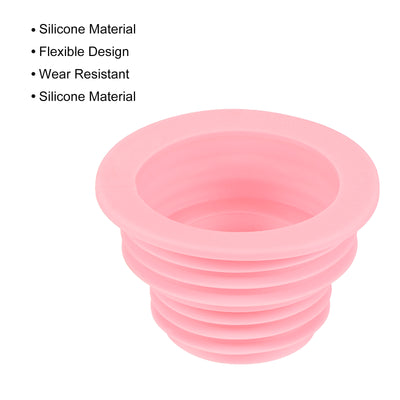Harfington Drain Pipe Seal Hose Silicone Plug Sewer Sealing Ring Connector 2Pcs Pink