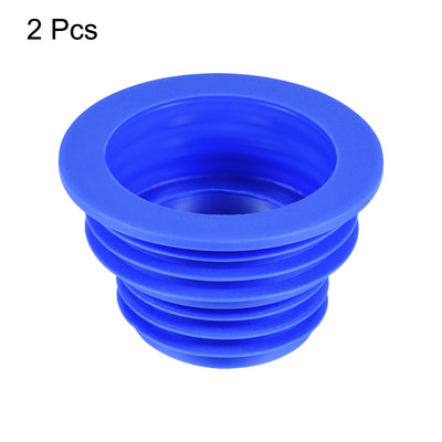 Harfington Drain Pipe Seal Hose Silicone Plug Sewer Sealing Ring Connector 2Pcs Blue