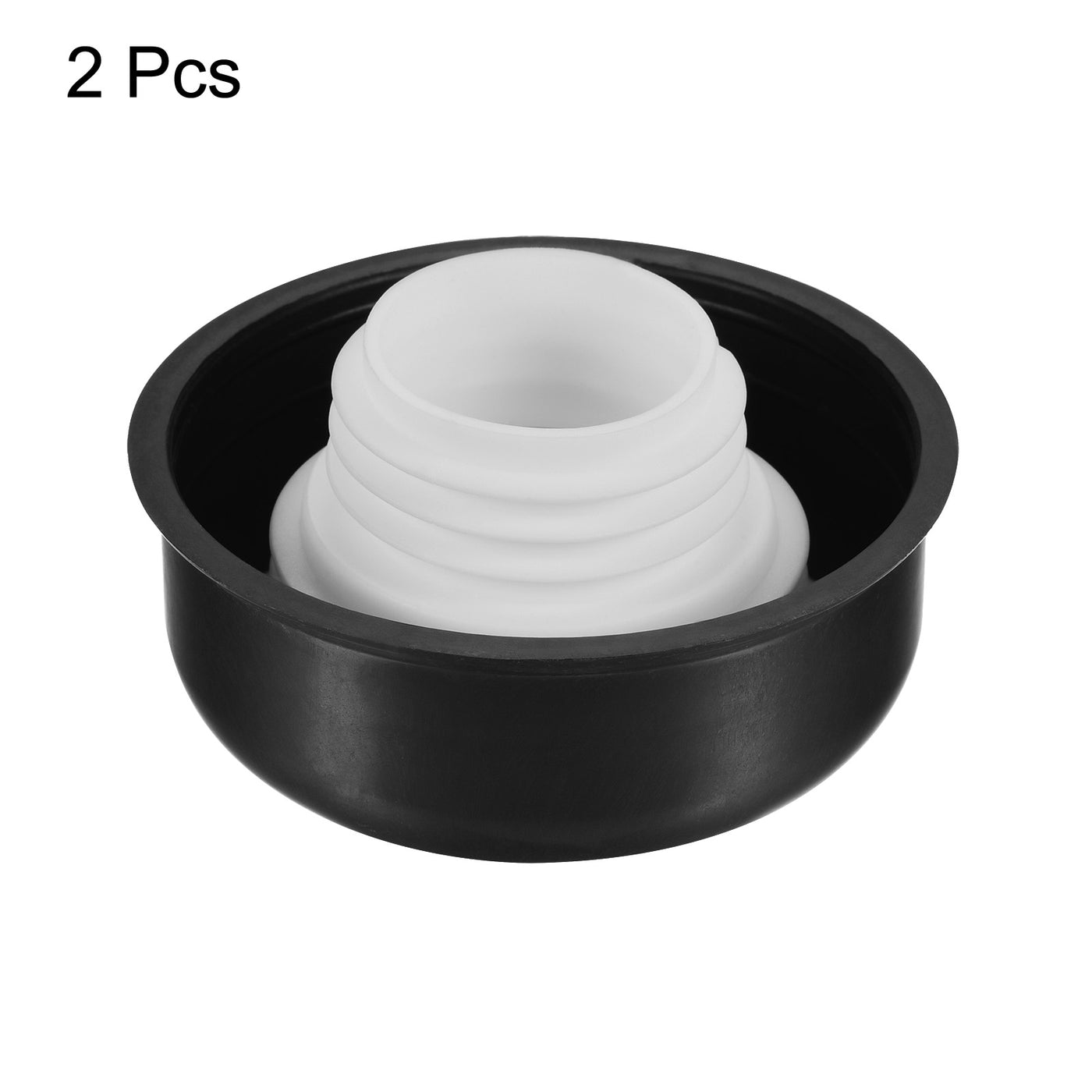 Harfington Drain Pipe Seal Hose Silicone Plug Sewer Sealing with Cover 2 Set Black, White