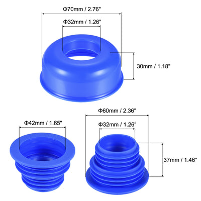 Harfington Drain Pipe Seal Hose Silicone Plug Sewer Sealing with Cover 2 Set Blue