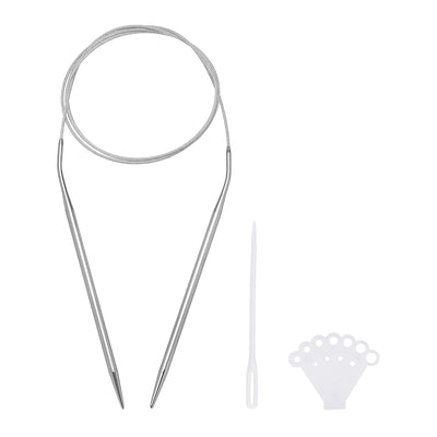 Harfington Uxcell Circular Knitting Needles Round Shape Stainless Steel Needle