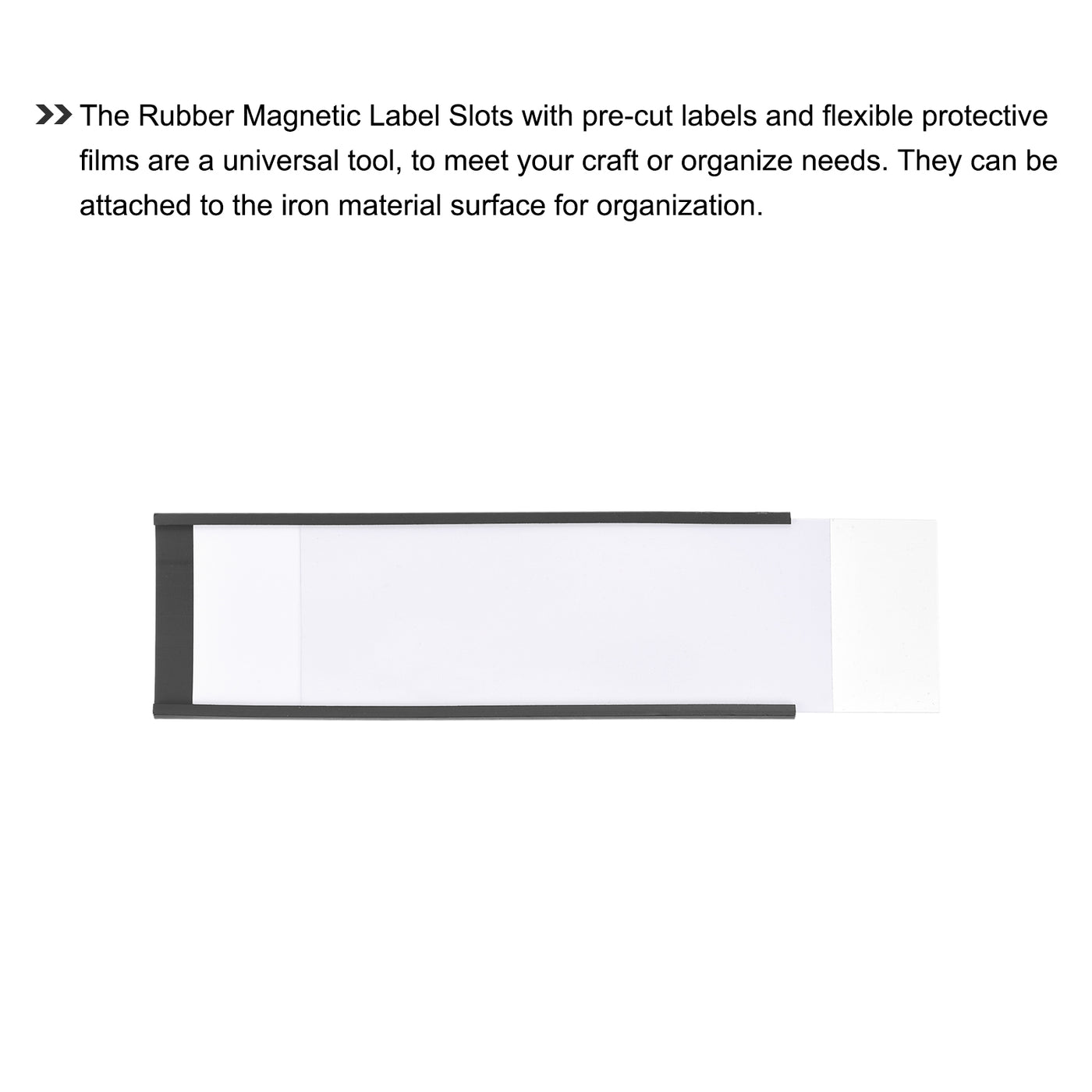 Harfington Label Holders 6" x 2" C Channel Rubber Magnetic for Metal Shelves Organize 5pcs