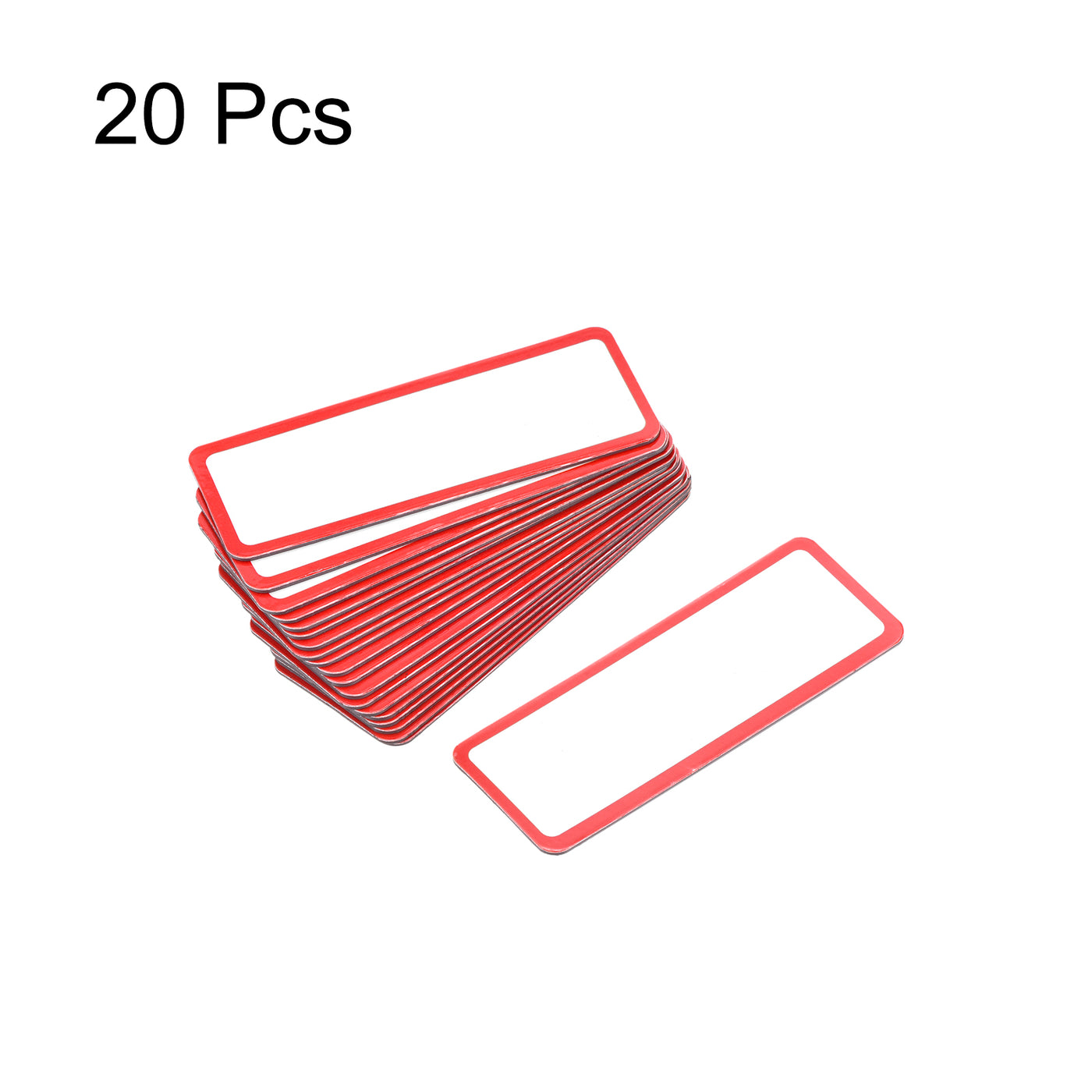 Harfington Magnetic Labels Dry Erase Writable Tag 3.2" x 1.2" for Crafts Red 20pcs