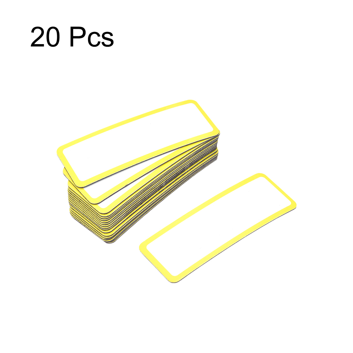 Harfington Magnetic Labels Dry Erase Writable Tag 3.2" x 1.2" for Crafts Yellow 20pcs