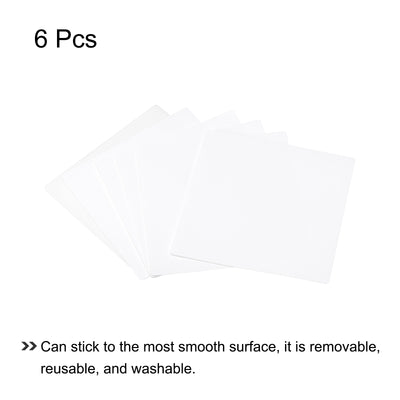 Harfington Silicone Rubber Labels Ultra Thin Dry Erase Tag 3.9" x 3.9" for Craft White 6pcs