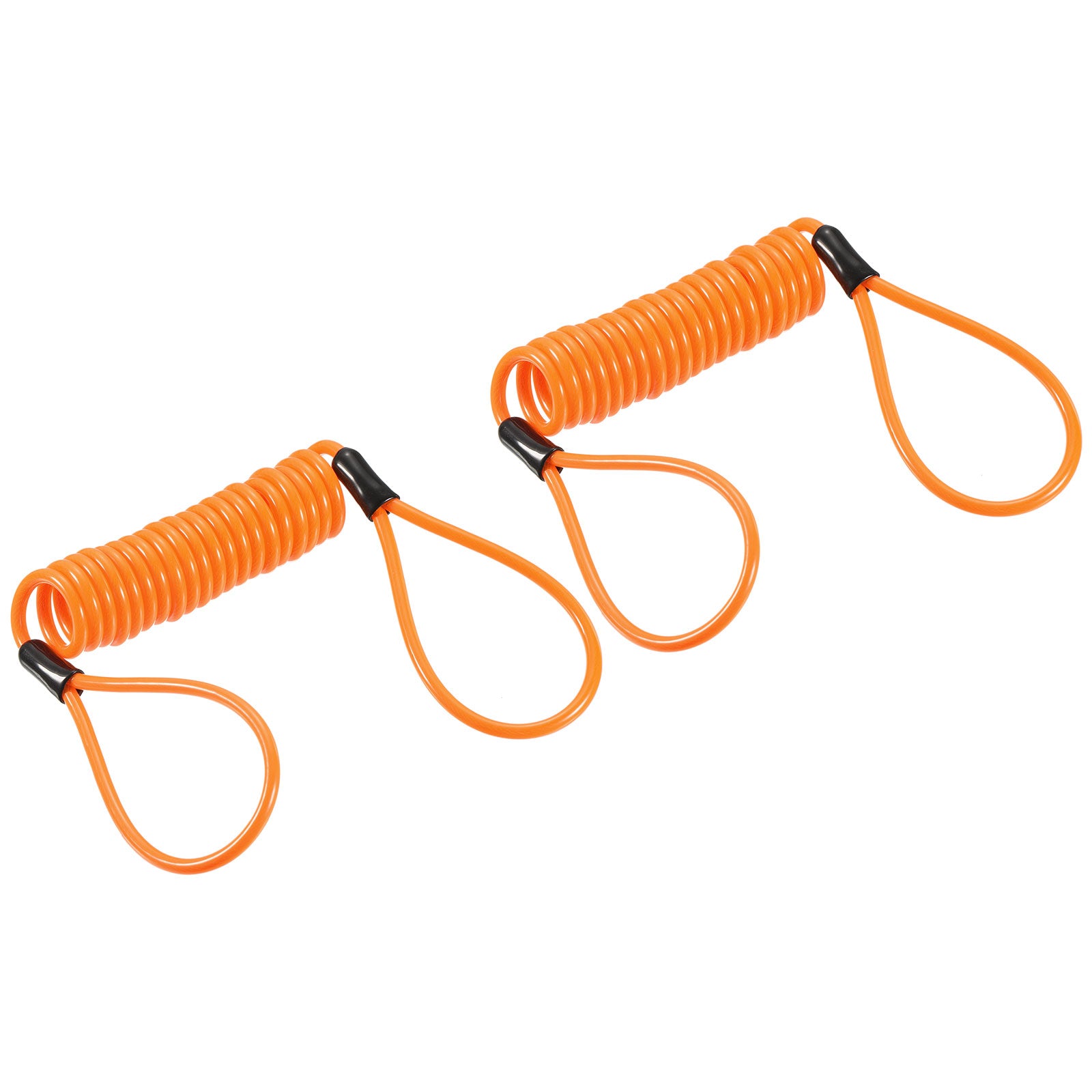 Security Cable 3.5mm x 1.5m/4.92ft Coated Spring Rope W Loop Orange 2 ...
