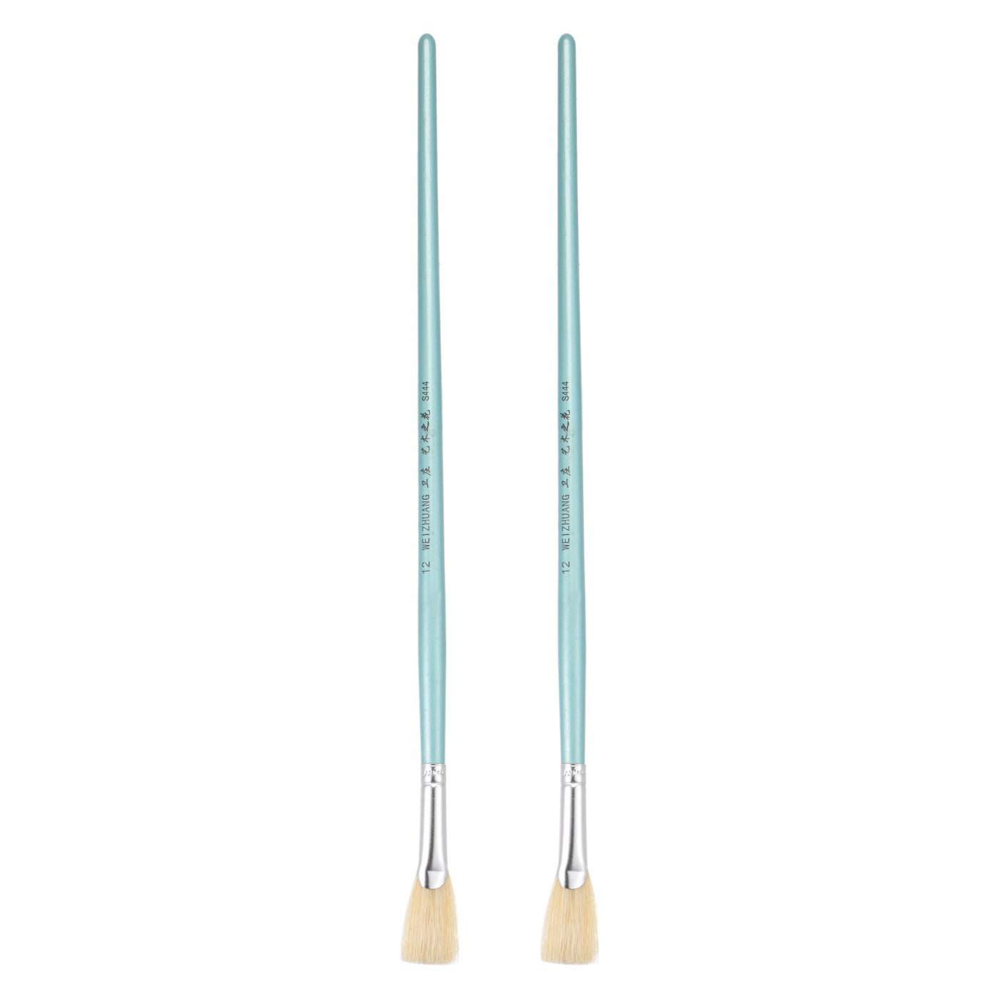 uxcell Uxcell Paint Brushes 0.87" Width 0.2" Thick Natural Bristle with Blue Wood Handle 2Pcs