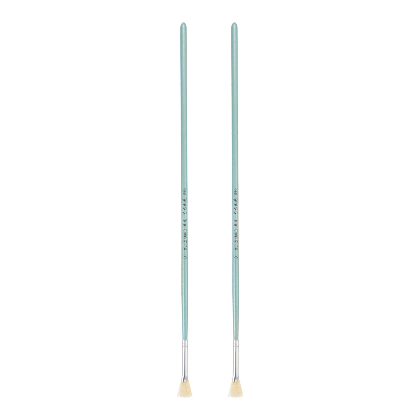 uxcell Uxcell Paint Brushes 0.39" Width 0.08" Thick Natural Bristle with Blue Wood Handle 2Pcs
