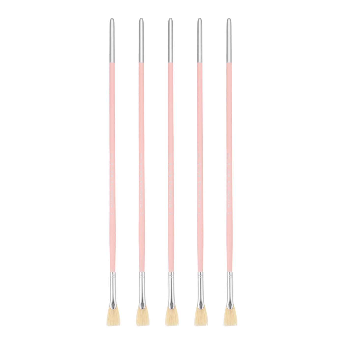 uxcell Uxcell Paint Brushes 0.59" Width 0.12" Thick Natural Bristle with Pink Wood Handle 5Pcs