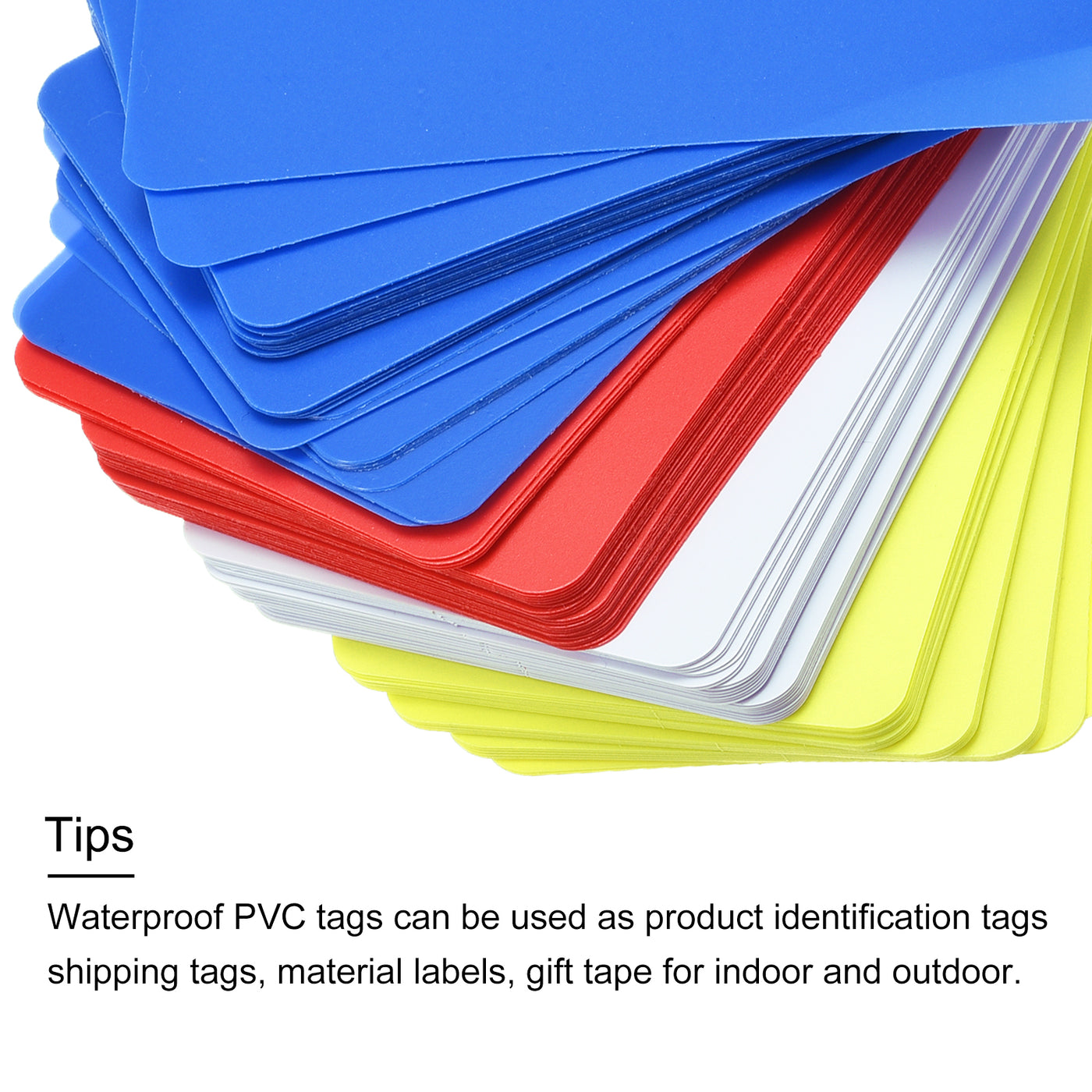 Harfington Waterproof Eyelet Plastic Shipping Tags,Outdoor Tags,40 x 60mm 4 Colors 100Pcs