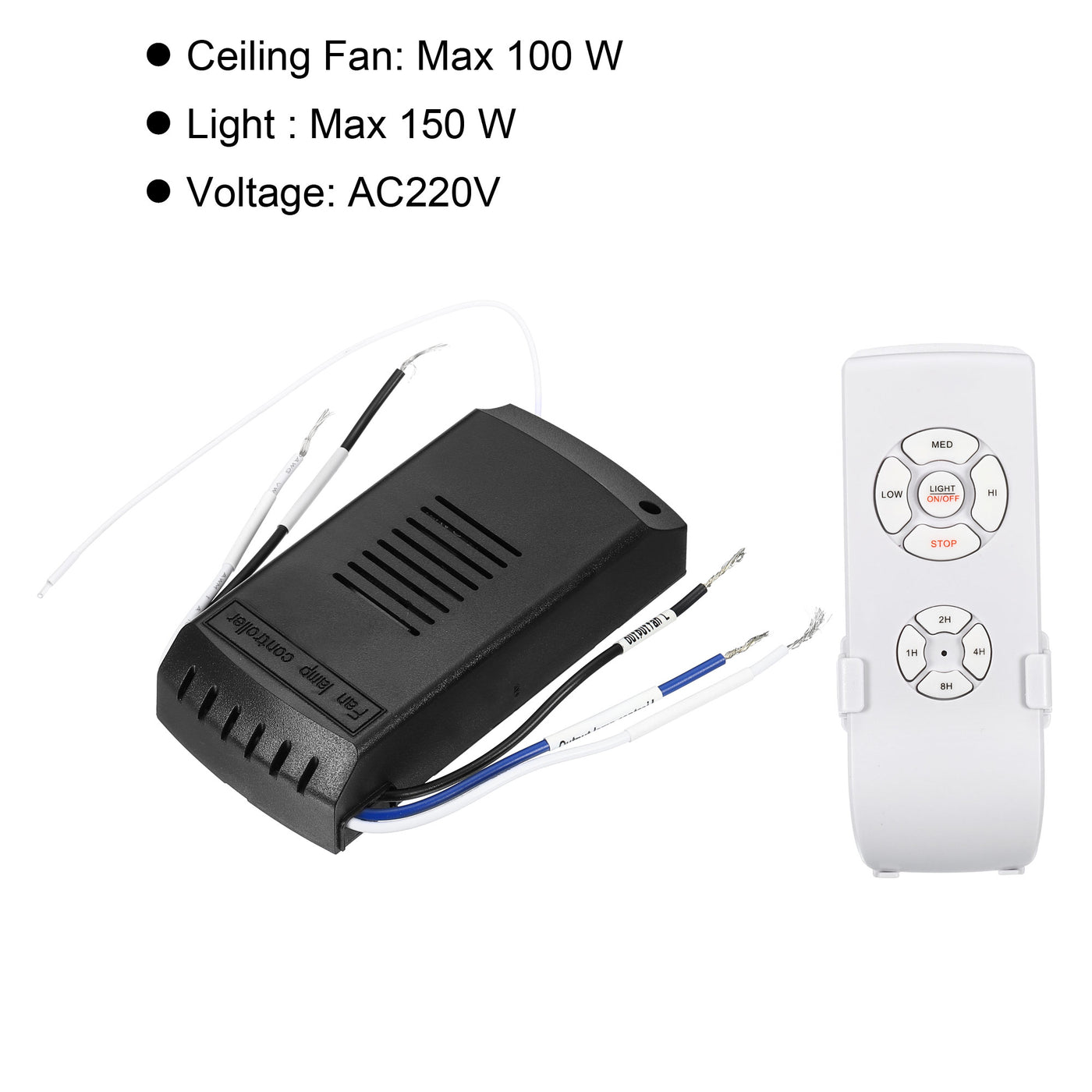 Harfington Universal Ceiling Fan Remote Control Kit, 220V Wireless 3 in 1 Speed Light Timing 3 Speed Controller with Receiver for Fan Lamp Control