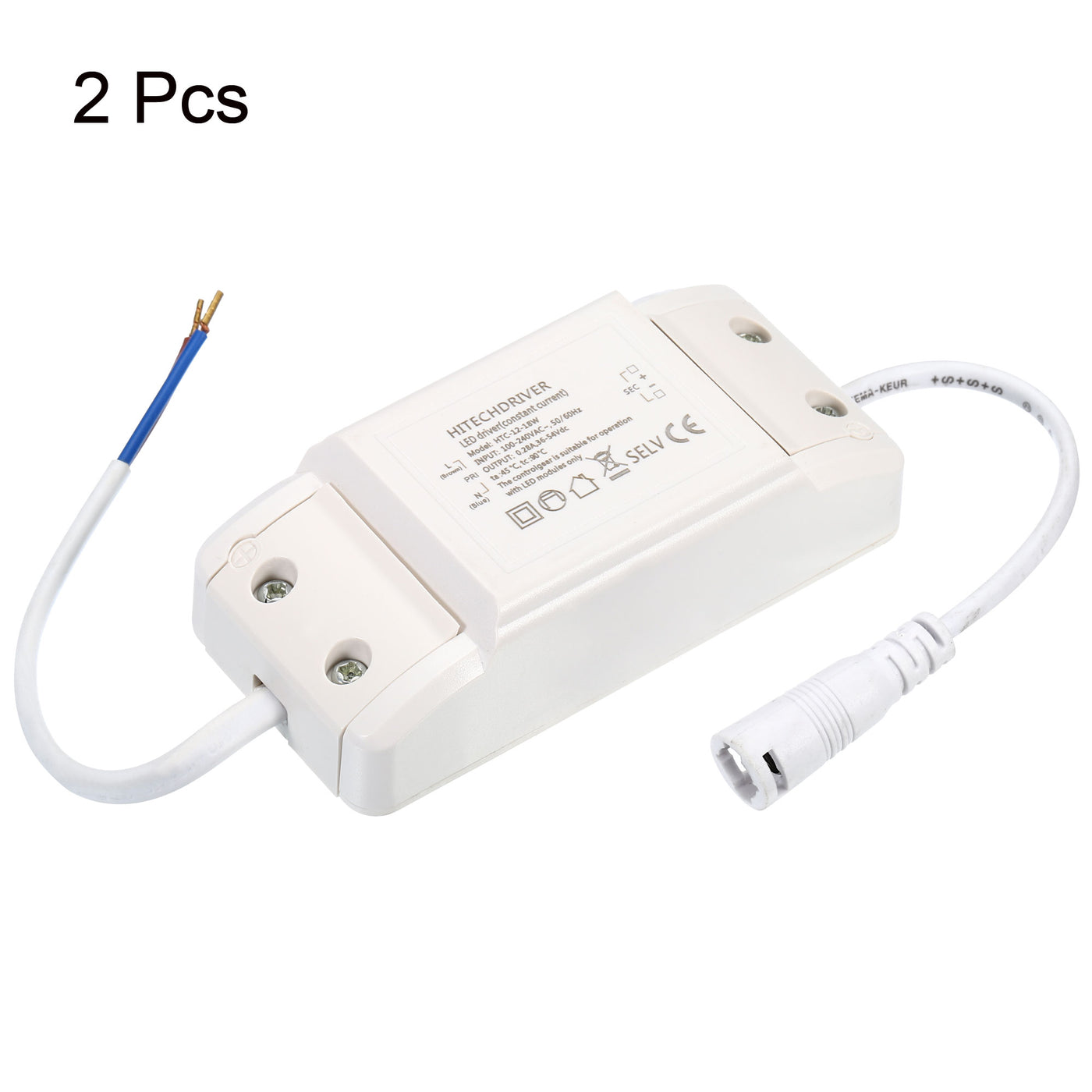 Harfington 12-18W 280mA LED Driver, 2Pcs AC 100-240V Output 36-54V DC Female Connector Constant Current Rectifier Transformer External Power Supply